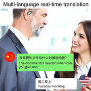 M75 On-Ear AI Intelligent Translation Language Conference Recording Wireless Digital Display Bluetooth Earphone(Skin Color)