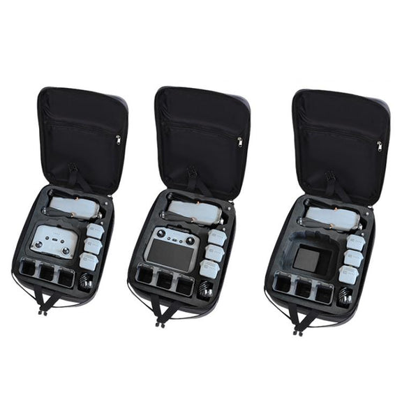 For DJI Air 3S BKANO A3-007 Organizer Backpack Hard-shell Shoulder Bag(Black)