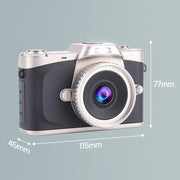 68MP Digital Camera Student CCD Travel Portable Retro Women Starter Flip Screen Card Camera(Black Standard+Android OTG Card Reader)