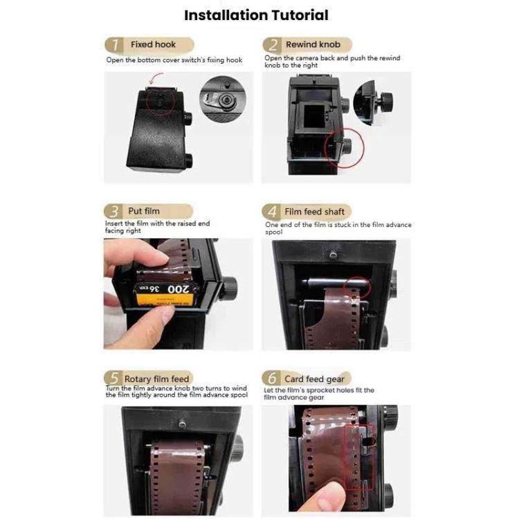 DIY Double Lens Assembly 35mm Film Camera Retro Nostalgic Double Reflection Film Camera(Black) - free shipping - PMC TechLife - Order now!