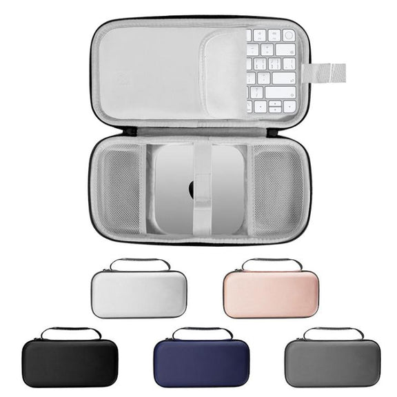 For Mac Mini M4 / M4 Pro Storage Bag Carrying Case Can Store Keyboard, Mouse(Deep Blue)