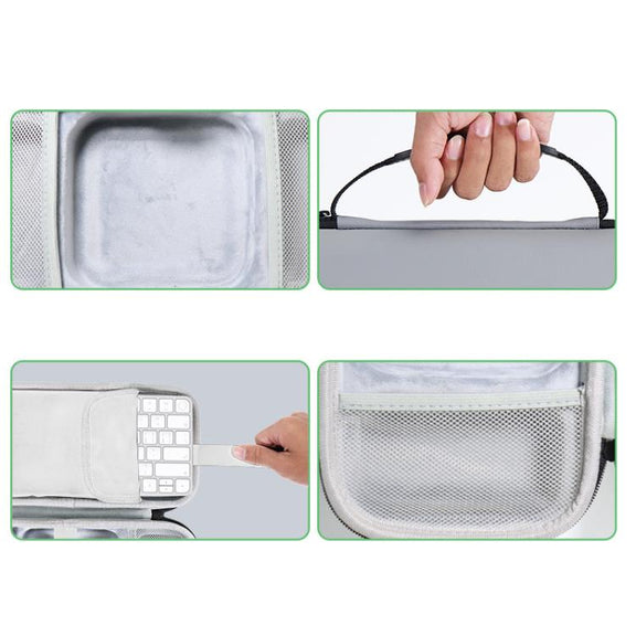 For Mac Mini M4 / M4 Pro Storage Bag Carrying Case Can Store Keyboard, Mouse(Black)