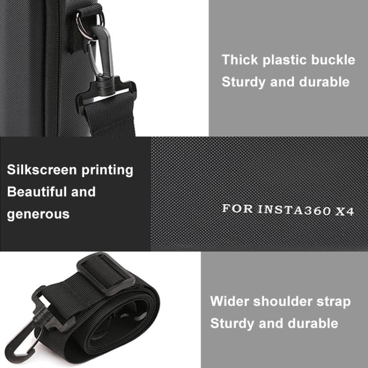 For Insta360 X4 BKANO INX4-002 Shoulder Handheld Storage Bag Crossbody Bag(Black)