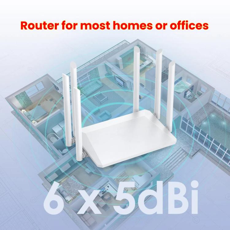Urant 1200Mbps Wireless Router Supports AP Broadband Dial-up With 6x5dB Antenna EU Plug
