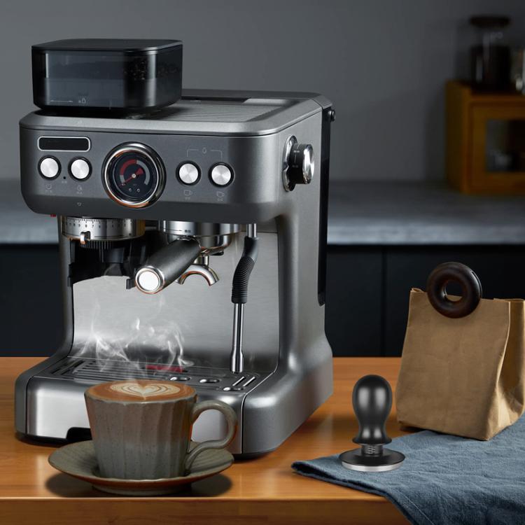 Coffee Constant Pressure Powder Press Adjustable Impact Hammer, Style: Black Flat Bottom+Round Base(51mm)