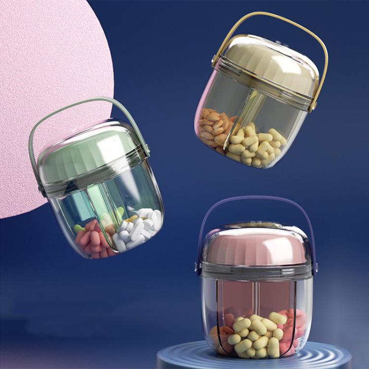 Portable Pill Box Sealed Water-resistant Pill Dispenser Drugs Medicine Organizer Dispenser Box, Color: Small Pink