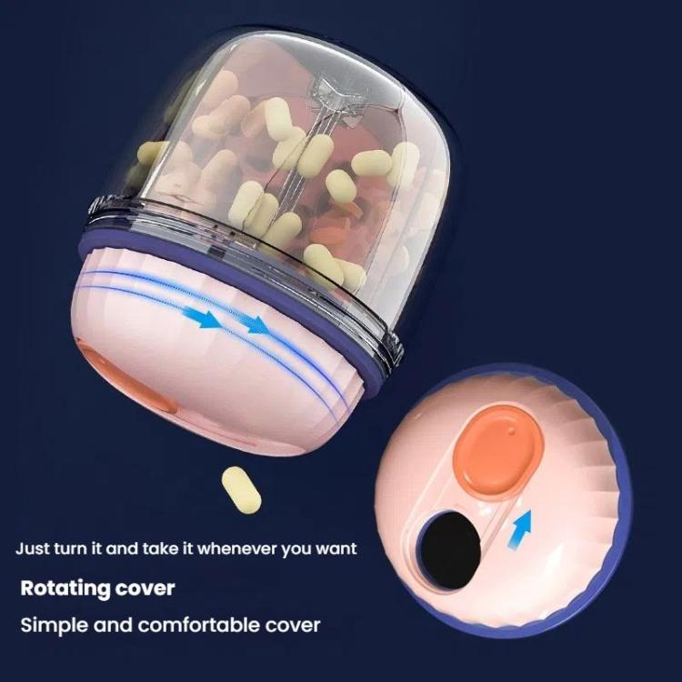 Portable Pill Box Sealed Water-resistant Pill Dispenser Drugs Medicine Organizer Dispenser Box, Color: Large Pink