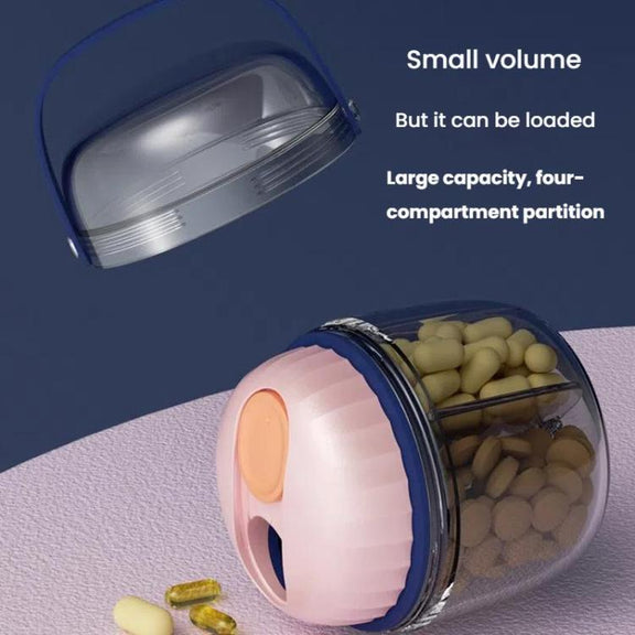 Portable Pill Box Sealed Water-resistant Pill Dispenser Drugs Medicine Organizer Dispenser Box, Color: Small Pink