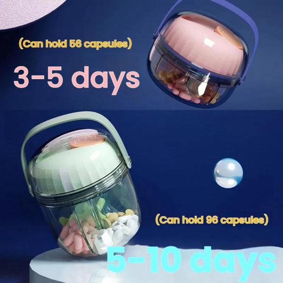 Portable Pill Box Sealed Water-resistant Pill Dispenser Drugs Medicine Organizer Dispenser Box, Color: Small Pink