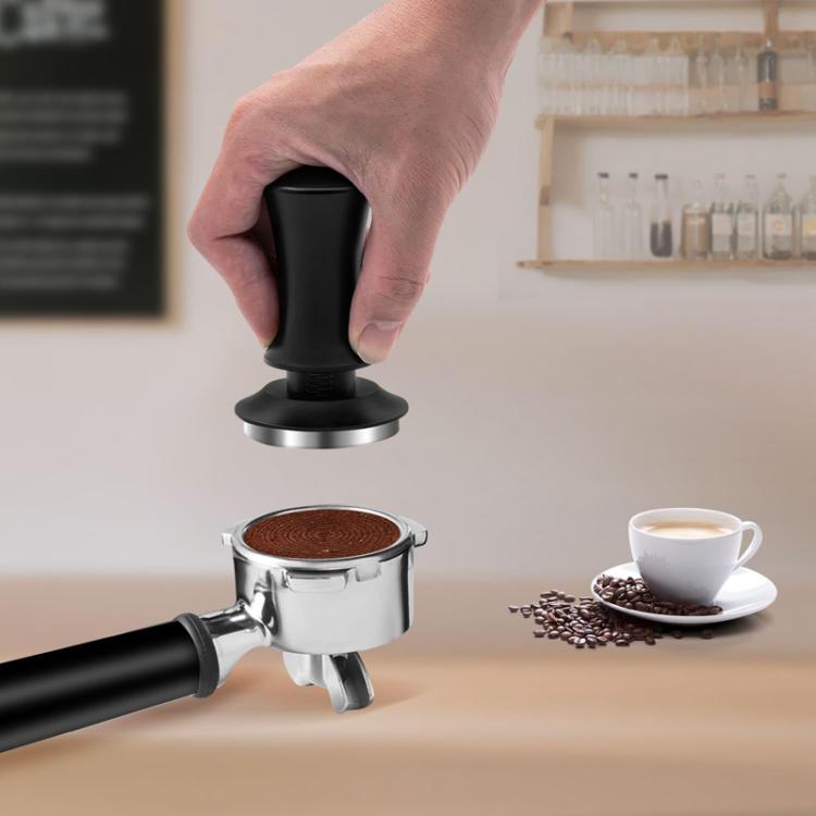 Scale Horizontal Constant Pressure Coffee Grinder Stretching Powder Press Hammer, Style: Silver Blue Flat Bottom+Round Base(53mm)