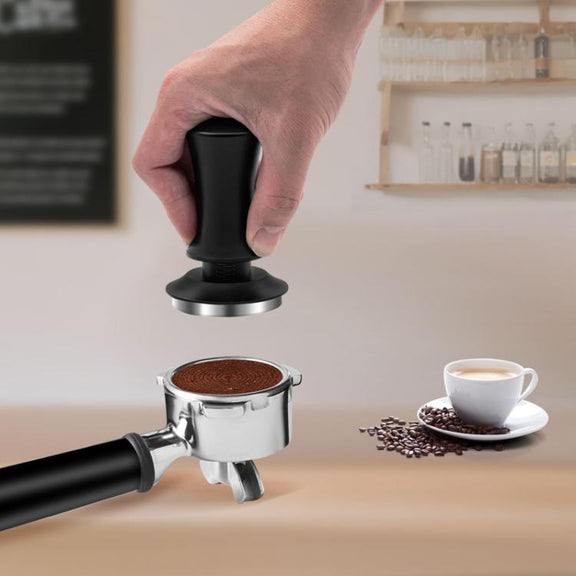 Scale Horizontal Constant Pressure Coffee Grinder Stretching Powder Press Hammer, Style: Black Flat Bottom(51mm)