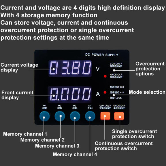 SUGON 3005D 4 Digital Display Power Supply Meter High Power Regulated Power Supply US Plug