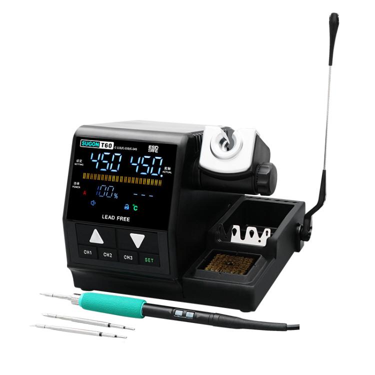 SUGON T60+210 Handle+I/K/IS Tips x 3 Precision Soldering Station Soldering Iron Set Cell Phone Repair Soldering Tool(EU Plug) - free shipping - PMc TechLife - Order now!