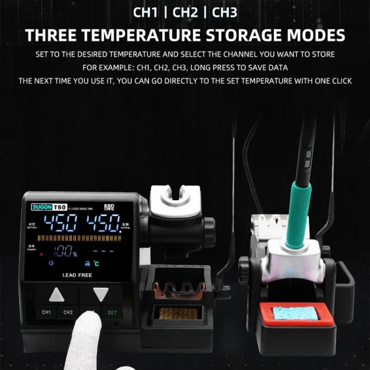SUGON T60+210 Handle+I/K/IS Tips x 3 Precision Soldering Station Soldering Iron Set Cell Phone Repair Soldering Tool(EU Plug) - free shipping - PMC Jewellery - Order now!