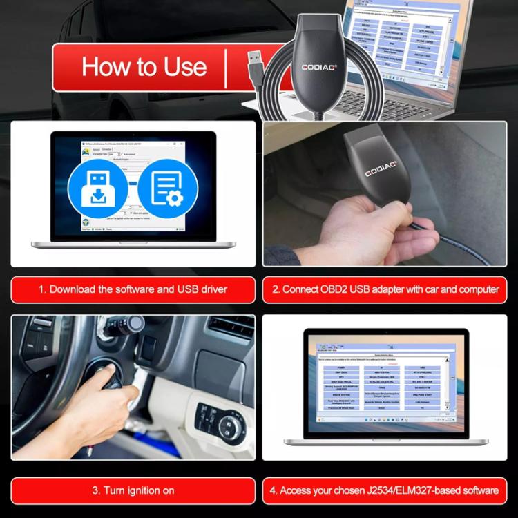 GODIAG GD101 J2534 Passthru Diagnostic Cable For Ford / Mazda / Honda / Toyota - free shipping - PMC Jewellery - Order now!