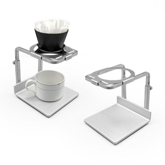 Stainless Steel Adjustable Four-Leg Non-Slip Hand-Poured Coffee Stand(Silver)