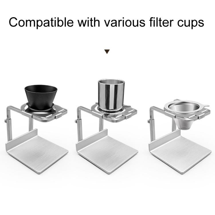 Stainless Steel Adjustable Four-Leg Non-Slip Hand-Poured Coffee Stand(Silver)