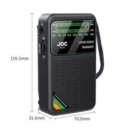 JOC TG-77 Mini FM / AM / SW Portable Full-Band Full-Channel Radio(Gold) - Radio Player by JOC | Online Shopping South Africa | PMC Jewellery | Buy Now Pay Later Mobicred
