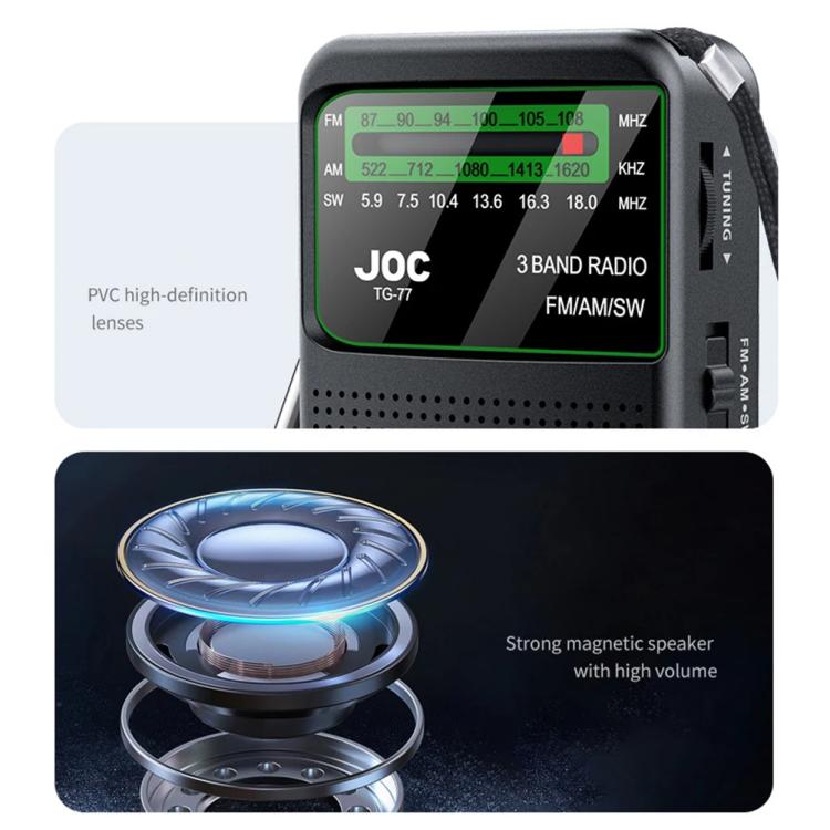 JOC TG-77 Mini FM / AM / SW Portable Full-Band Full-Channel Radio(Black) - free shipping - PMC TechLife - Order now!