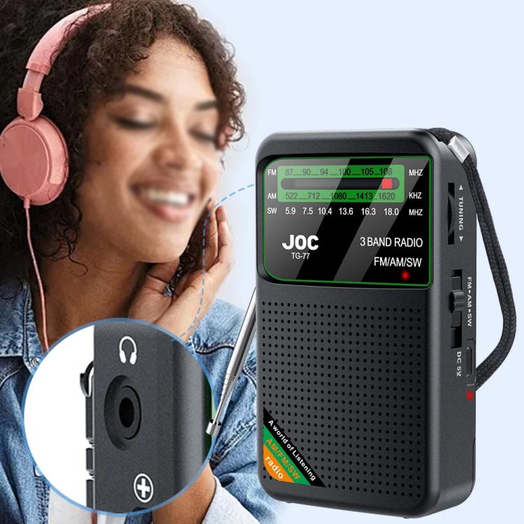 JOC TG-77 Mini FM / AM / SW Portable Full-Band Full-Channel Radio(Gold) - Radio Player by JOC | Online Shopping South Africa | PMC Jewellery | Buy Now Pay Later Mobicred