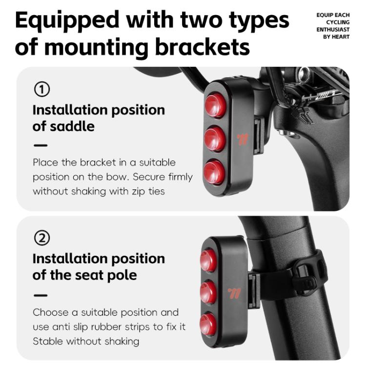 WEST BIKING Bicycle Night Riding Long Endurance Warning Brake Taillight, Style: Round Light Basic - Taillights by WEST BIKING | Online Shopping South Africa | PMC TechLife | Buy Now Pay Later Mobicred