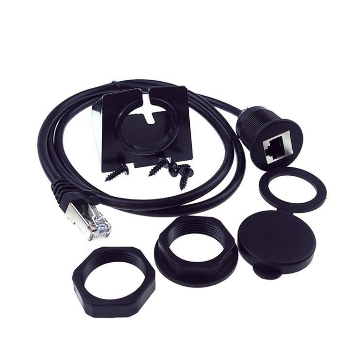 1m RJ45 CAT5e Ultra Category 5 Cable Round Single Port Male To Female Car Waterproof Cable - DIY Cables by PMc TechLife | Online Shopping South Africa | PMc TechLife | Buy Now Pay Later Mobicred