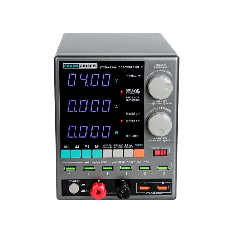 SUGON 3010PM 150W 30V 10A 4 Digital Display Cell Phone Repair Power Meter EU Plug - free shipping - PMC TechLife - Order now!