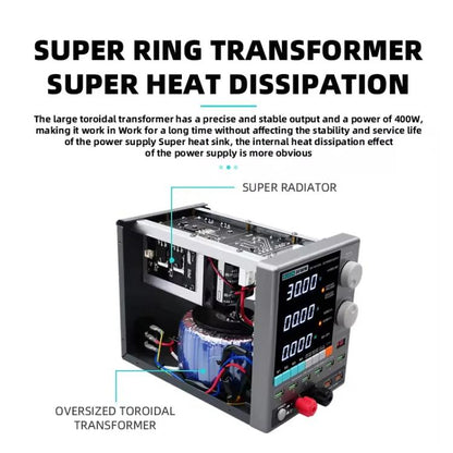 SUGON 3010PM 150W 30V 10A 4 Digital Display Cell Phone Repair Power Meter EU Plug - free shipping - PMC Jewellery - Order now!