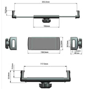 6-15 inch Mobile Phone Tablet Live Fixing Clamp Widened Double-pull Additional Clamp, Color: 08 Black