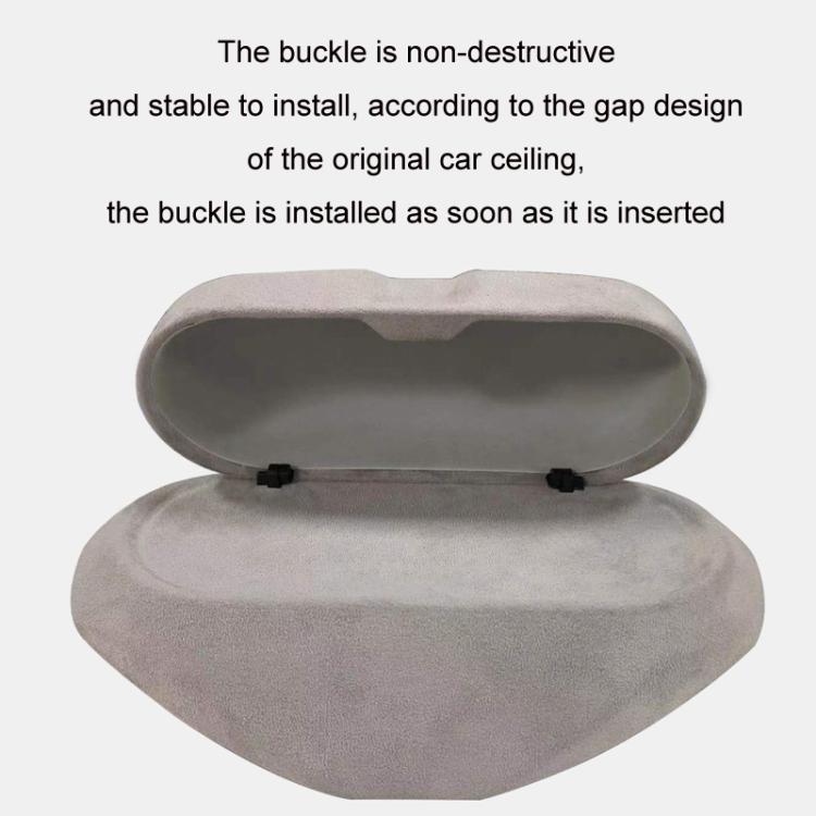 For Tesla Suede Leather Glasses Storage Box, Model: 2024 Model 3 Beige - Sunglasses & Glasses Clips by PMc TechLife | Online Shopping South Africa | PMc TechLife | Buy Now Pay Later Mobicred