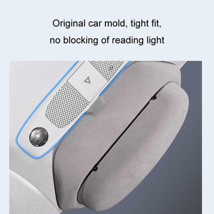 For Tesla Suede Leather Glasses Storage Box, Model: Model 3 Beige - Sunglasses & Glasses Clips by PMc TechLife | Online Shopping South Africa | PMc TechLife | Buy Now Pay Later Mobicred
