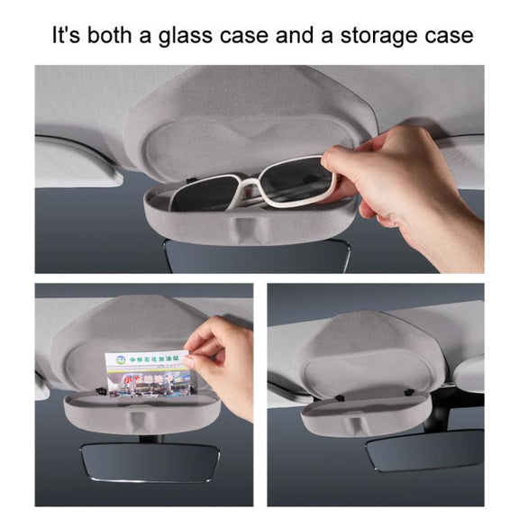 For Tesla Suede Leather Glasses Storage Box, Model: Model Y Beige