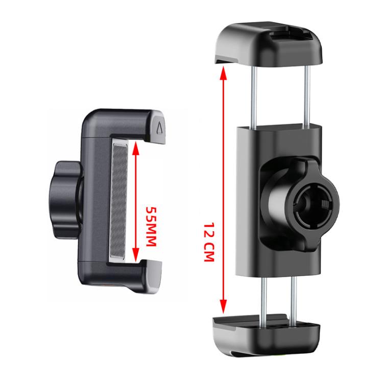 Telescopic Mobile Phone Extension Clamp with 1/4 Threaded Interface(Dual Screw Hole)