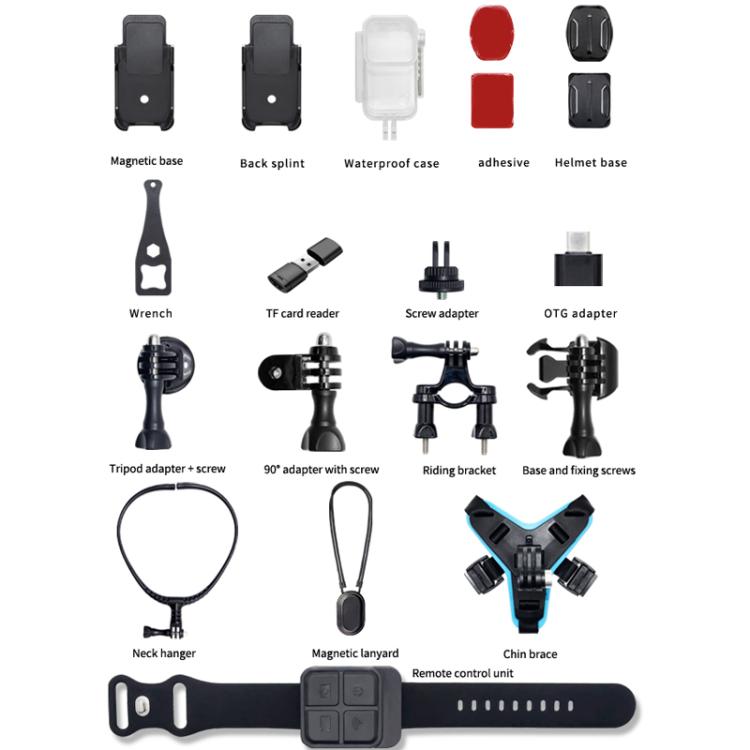 SOOCOO SAW1 Pro With 32G Memory Card 4K HD Anti-Shake Water-resistant Motorcycle Riding Recorder Chest Head Mounted Diving Thumb Camera