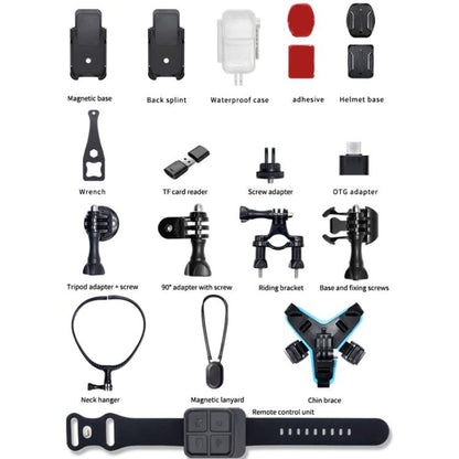 SOOCOO SAW1 With 64G Memory Card 4K HD Anti-Shake Waterproof Motorcycle Riding Recorder Chest Head Mounted Diving Thumb Camera - free shipping - PMC Jewellery - Order now!