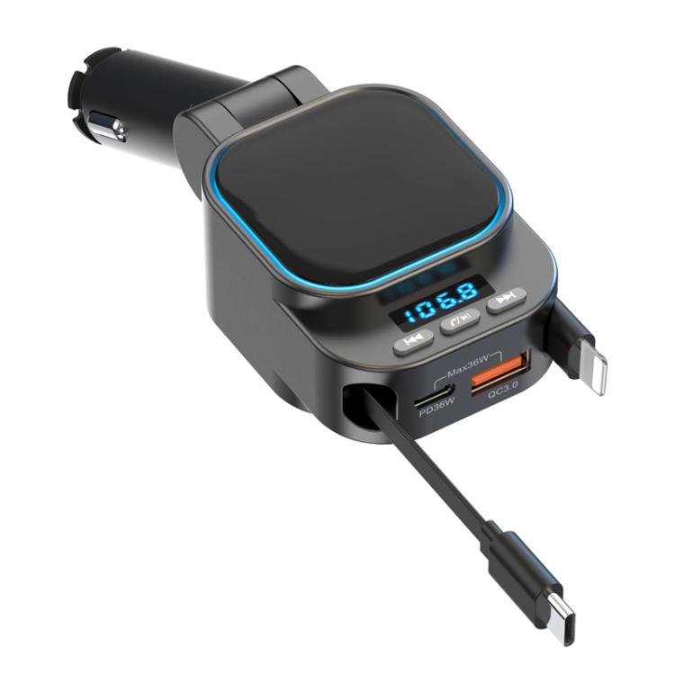 BC97 Dual Retractable Cable Car Charger Automobile Bluetooth MP3 Player - Car Charger by PMc TechLife | Online Shopping South Africa | PMc TechLife | Buy Now Pay Later Mobicred