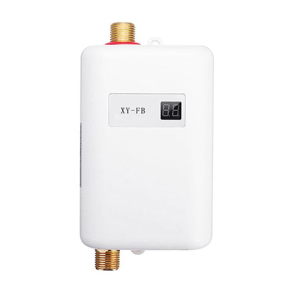 3000W Small Tankless Electric Water Heater For Kitchen Bathroom EU Plug(White)