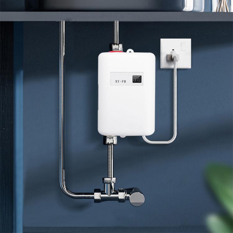 3000W Small Tankless Electric Water Heater For Kitchen Bathroom AU Plug(Black)