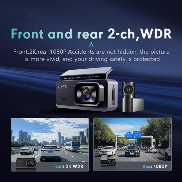 Anytek T1 PRO 3.2 Inch 2K HD Night Vision Car Recorder Hidden Car Camera Front And Rear Dual Recording - free shipping - PMC Jewellery - Order now!