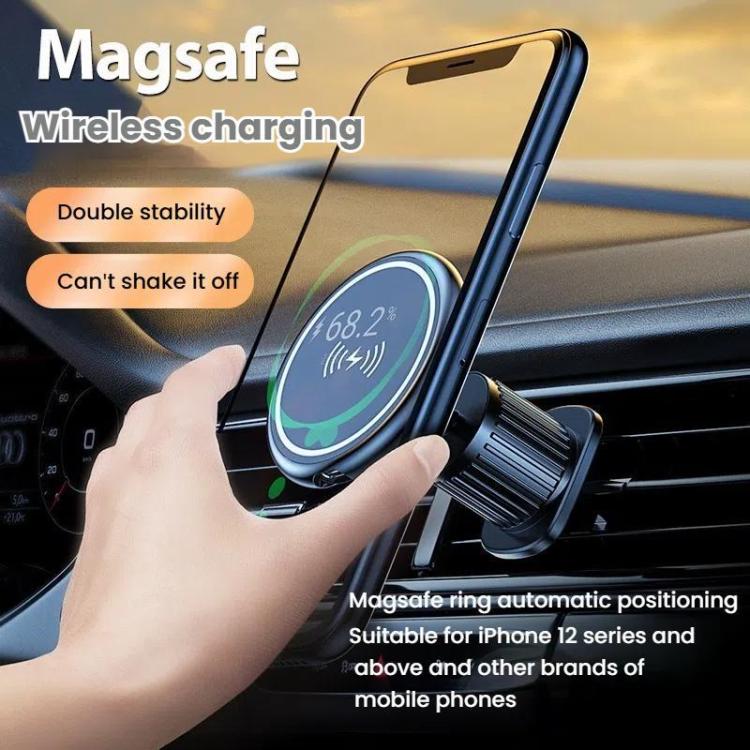 15W Car Magnetic Wireless Charging Phone Holder Alloy Base, Spec: Adhesive Silver - Wireless Charger Holders by PMc TechLife | Online Shopping South Africa | PMc TechLife | Buy Now Pay Later Mobicred