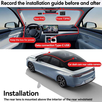 Anytek T3 PRO 2 inch 2K HD Night Vision Car Recorder Hidden Car Camera Front & Rear Dual Recording(Black) - free shipping - PMC Jewellery - Order now!