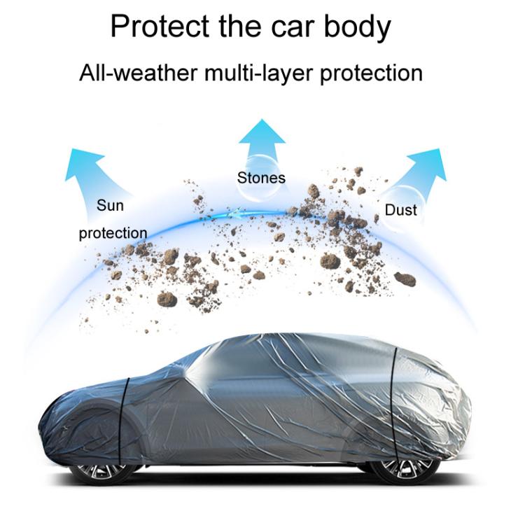 Car PE Film Waterproof And Dustproof Four Seasons Universal Coat Cover, Size: XL(Silver Gray) - PE Material by PMC Jewellery | Online Shopping South Africa | PMC Jewellery | Buy Now Pay Later Mobicred
