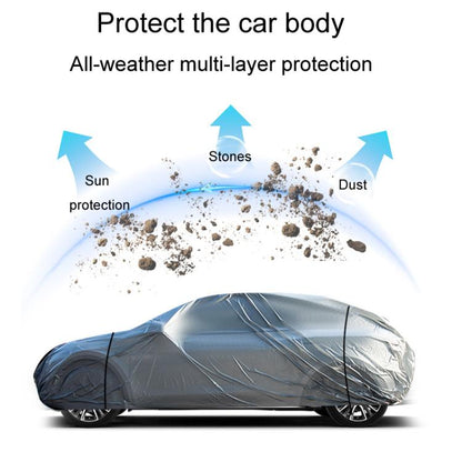 Car PE Film Waterproof And Dustproof Four Seasons Universal Coat Cover, Size: XL(Silver Gray) - PE Material by PMC Jewellery | Online Shopping South Africa | PMC Jewellery | Buy Now Pay Later Mobicred