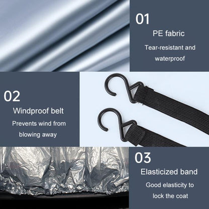 Car PE Film Waterproof And Dustproof Four Seasons Universal Coat Cover, Size: XXL(Silver Gray) - PE Material by PMC Jewellery | Online Shopping South Africa | PMC Jewellery | Buy Now Pay Later Mobicred