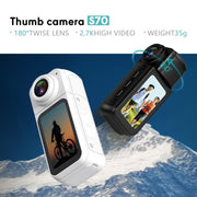 Anytek S70 Magnetic Thumb Sports Camera HD Outdoor Portable Riding Camera(White)