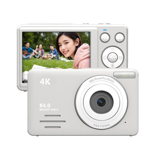 Anytek S7 4K HD Digital Camera Self-Timer Travel Camera Student Kids Card Camera(White) - free shipping - PMC Jewellery - Order now!