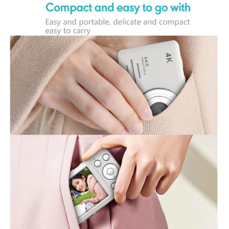 Anytek S7 4K HD Digital Camera Self-Timer Travel Camera Student Kids Card Camera(White) - free shipping - PMC TechLife - Order now!