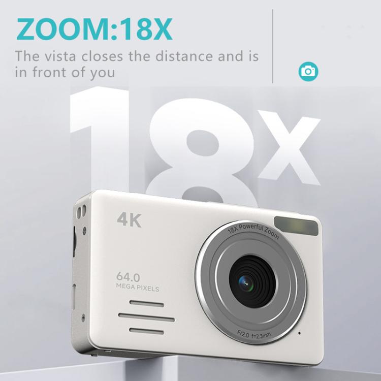 Anytek S7 4K HD Digital Camera Self-Timer Travel Camera Student Kids Card Camera(White) - free shipping - PMC TechLife - Order now!