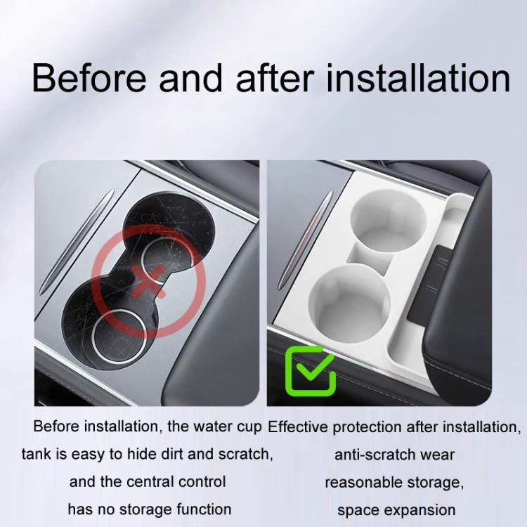 For Tesla 21-23 Model 3/Y Central Control Integrated Silicone Storage Cup Holder(Black) - Car Drink Holders by PMc TechLife | Online Shopping South Africa | PMc TechLife | Buy Now Pay Later Mobicred