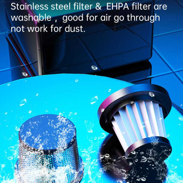 V8 Car Mini Portable Powerful Suction LED Flashing Warning Light Outdoor Lighting Vacuum Cleaner - Vacuum Cleaner by PMc TechLife | Online Shopping South Africa | PMc TechLife | Buy Now Pay Later Mobicred